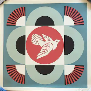 AcheterShepard Fairey - GEOMETRIC DOVE -BLUE- SIGNED OFFSET LITHOGRAPH? Enchérissez de 1!