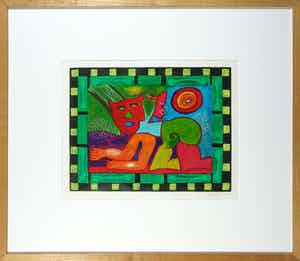 Clemens Briels - Zeefdruk, Gato - Ingelijst verkocht voor € 80!