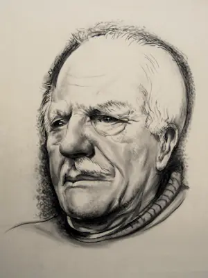 Karel van Seben - Knap gemaakt houtskool op papier zelfportret - 1973 - mooi ingelijst kopen? Bied vanaf 1!