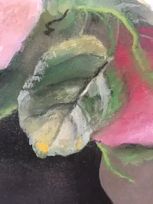 Niet of onleesbaar gesigneerd - Schilderij roze rozen in vaas, gemengde techniek, gesigneerd kopen? Bied vanaf 1!