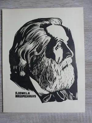 Niet of onleesbaar gesigneerd - Map met tekst Steunt het P.S.F. Inhoud 6 houtsnede van mensen. kopen? Bied vanaf 1!