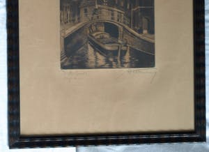 Hubert Hannemann - Ingelijste ets , ‘Delfter Gracht’ – Delft , ca. 1940 kopen? Bied vanaf 40!