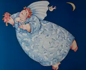 Ada Breedveld - Zeefdruk: Blauwe dame - 1999 verkauft für € 59!