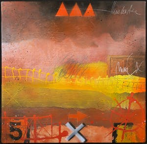 Theo Koster - Zeefdruk en collage op doek, Zonder titel (met ophangsysteem) kopen? Bied vanaf 35!