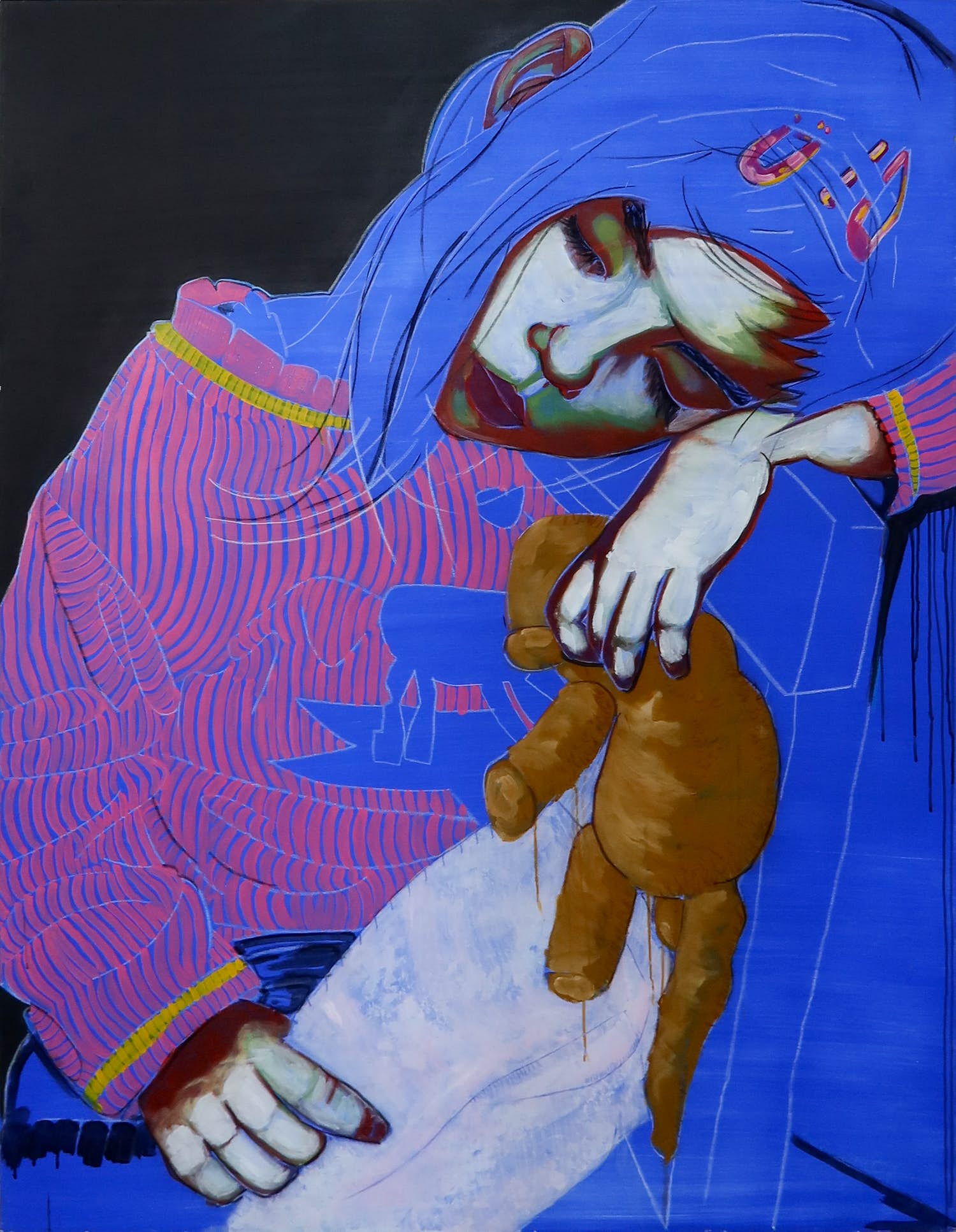 Rob van der Biezen - Olieverf op doek, Droom - Ingelijst (Zeer groot) verkocht voor € 350!