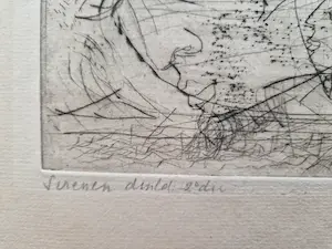 Ria Exel - Bijzondere monochrome droge naald Ets "sirenen" 1967 - 2e druk - gesigneerd kopen? Bied vanaf 31!