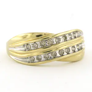 14k bicolour gouden ring bezet met briljant geslepen diamant tot. 0.32ct kaufen? Bieten Sie von 300!