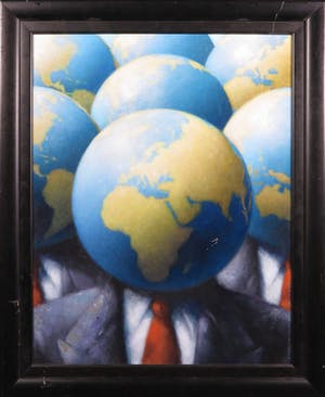 Niet of onleesbaar gesigneerd - Olie op paneel, Zonder Titel - Ingelijst kopen? Bied vanaf 1!