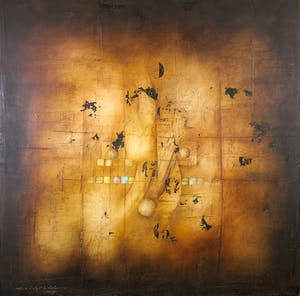 Niet of onleesbaar gesigneerd - Gemengde techniek op paneel, Tischstilleben (met ophangysteem) kopen? Bied vanaf 1!