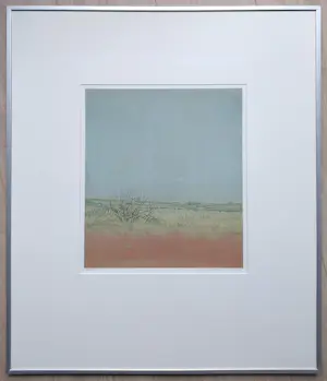 Grietje Postma - Duinlandschap, houtsnede (kleine oplage, netjes ingelijst) kopen? Bied vanaf 250!