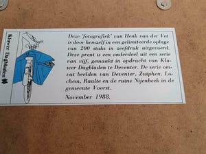 Henk van der Vet - laatste kans : zeefdruk - Deventer - 134 /200 kopen? Bied vanaf 39!