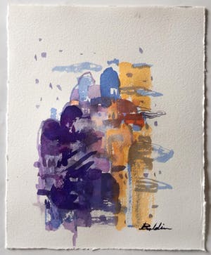 Ahmad Baldin - Aquarel - denkbeeldig landschap (GESIGNEERD) compleet met prachtig BOEK. kopen? Bied vanaf 50!