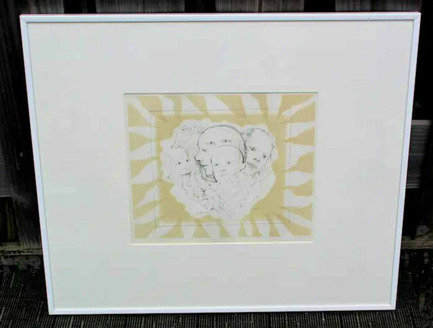 Co Westerik - Ingelijste zeefdruk: "een familie treffen" - 1986 kopen? Bied vanaf 225!