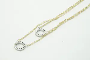 55 - 14 karaats bicolor gouden dubbele fantasie choker kopen? Bied vanaf 225!