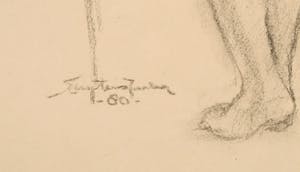 Jan Sluijters (jr.) - Potloodtekening, Staand naakt bij een stoel kopen? Bied vanaf 100!