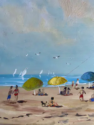 Henk Poeder - Strand gezicht bij Scheveningen kopen? Bied vanaf 180!