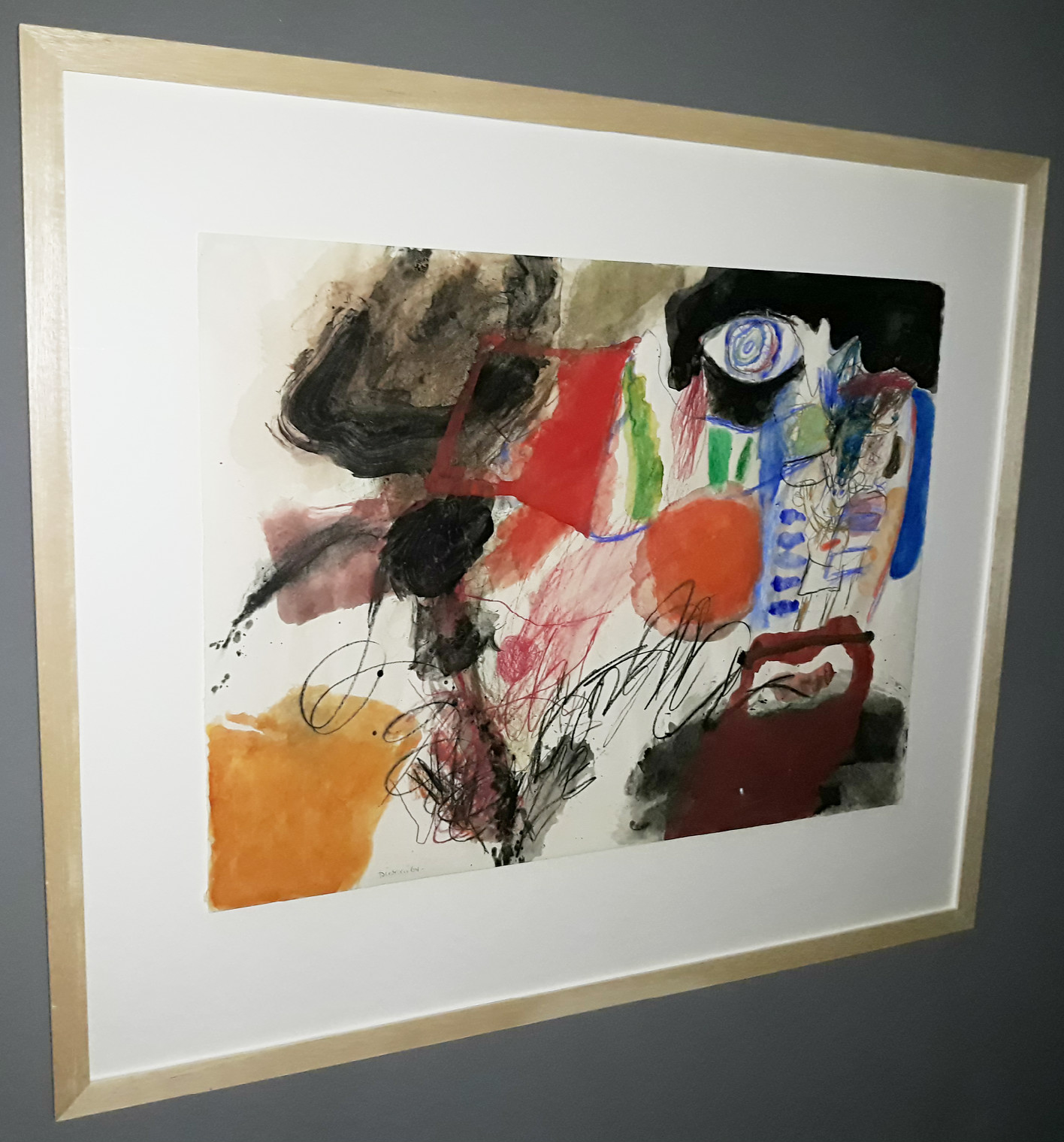 Jef Diederen - Tussen de vlaggen, gemengde techniek (mooi ingelijst) kopen? Bied vanaf 695!