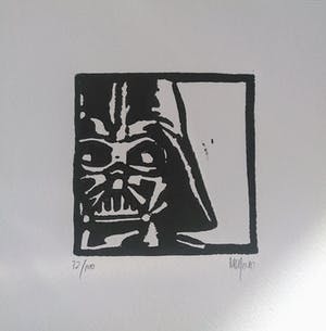 Niet of onleesbaar gesigneerd - "Star Wars", complete set (hout/linosnede) van 4 stuks! kopen? Bied vanaf 1!
