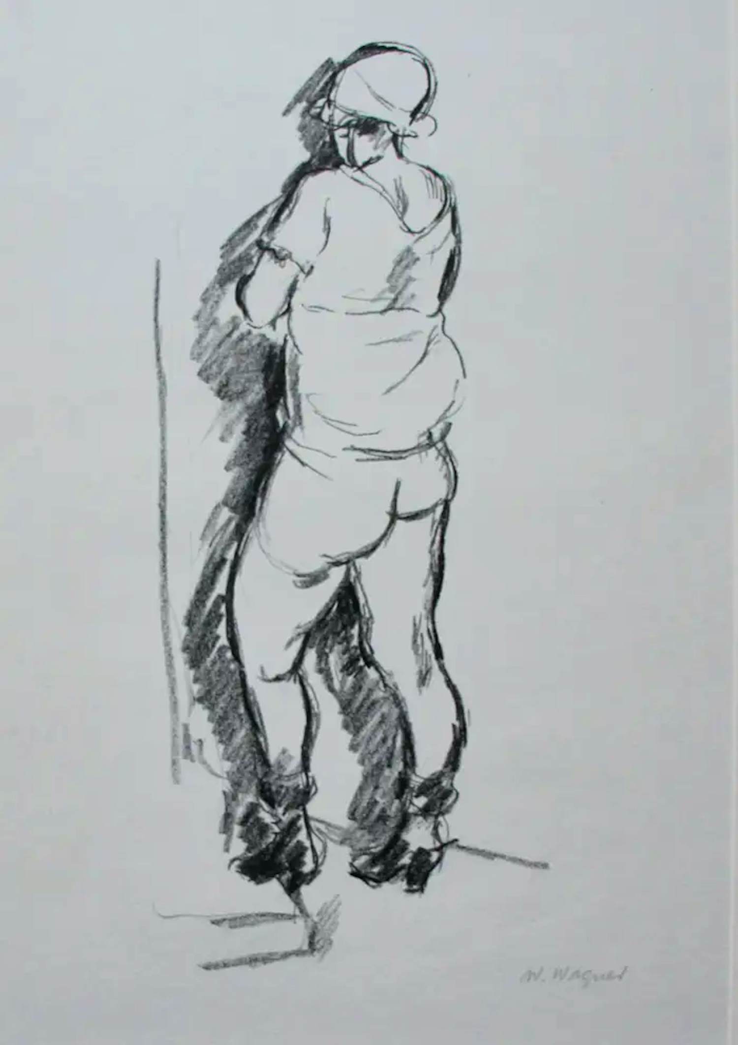 Buy Wilhelm Wagner - Litho: staande dame? Bid from 99!