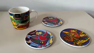 Corneille - Mok + drie onderzetters kopen? Bied vanaf 1!