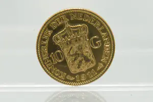 33- Origineel 900/1000 (90%) gouden "tientje" - Koningin Wilhelmina - 1911 kopen? Bied vanaf 440!