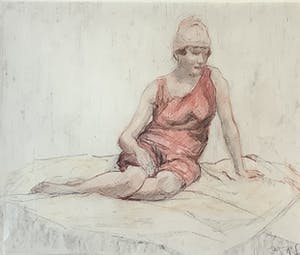 Johannes Abraham Mondt - Dame in badpak, tekenles Pulchri studio kopen? Bied vanaf 85!