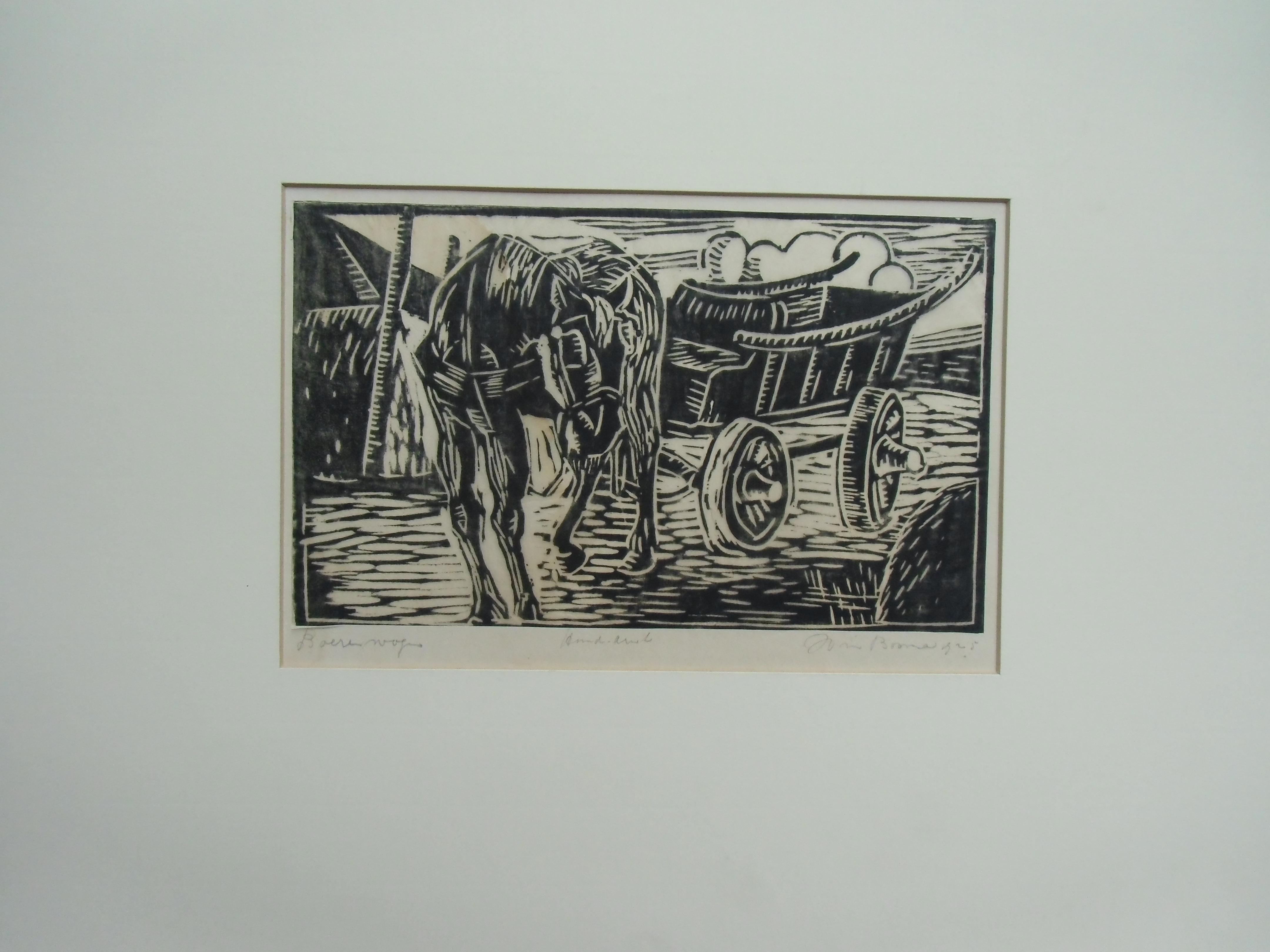 Wim Bosma - BOERENWAGEN // HOUTSNEDE VAN WIM BOSMA kopen? Bied vanaf 30!