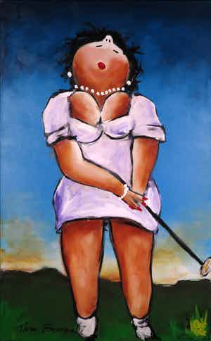 Theo Broeren - Acryl op doek, Golf 7 (Zeer Groot) verkocht voor € 1!