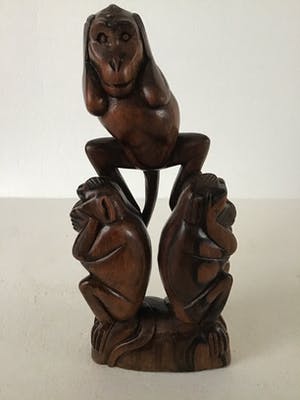 Curiosa - Art Deco.houtsnijwerk ,aapjes.Amsterdamse school stijl. kopen? Bied vanaf 50!