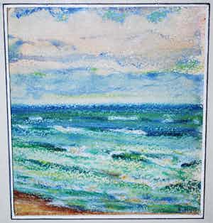 Eduard Rijff - Noordzee branding - aquarel verkocht voor € 35!