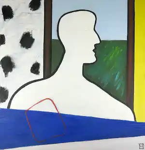 Philip Vencken - Olieverf op doek, Face in Vlaanderen (Groot) verkocht voor € 90!