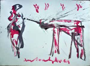 Anton Heyboer - Confrontatie tussen de mens het dier en de natuur . verkocht voor € 275!