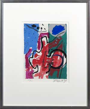 Corneille - Zeefdruk, Een schedel vol stem - Ingelijst verkocht voor € 80!