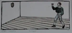 AcheterWendelien Schonfeld - 4 linosnedes: Dartspelers - 1992? Enchérissez de 299!
