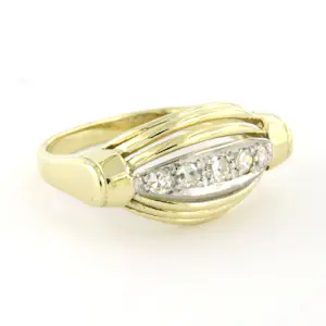 14k gouden ring met single cut geslepen diamant tot. 0.15ct – F/G - VS/SI kopen? Bied vanaf 310!