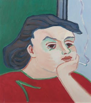 Paul Overhaus - Olieverf op hardboard, Vrouw in Amerika - Ingelijst kopen? Bied vanaf 50!