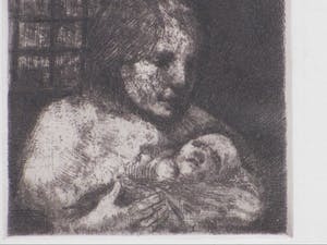 Poppe Damave - Moeder en kind - Ets kopen? Bied vanaf 40!