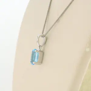 14k wit gouden collier bezet met topaz - 45cm kopen? Bied vanaf 140!