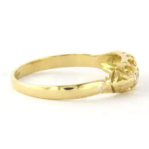 18k geelgouden ring bezet met diamanten 0.04 ct - rm 18.75(59) kopen? Bied vanaf 260!