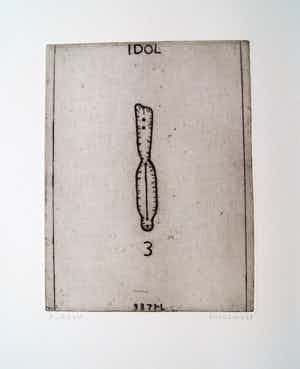 Reinier Lucassen - gesigneerde grote ets 'Idol' - 1988 verkocht voor € 125!