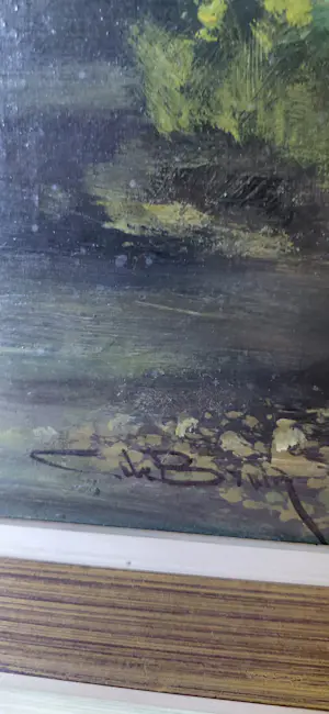 AcheterCornelis de Bruin - Charmant schilderij: Boerderij aan rivier, bootje, blauwe deur? Enchérissez de 199!