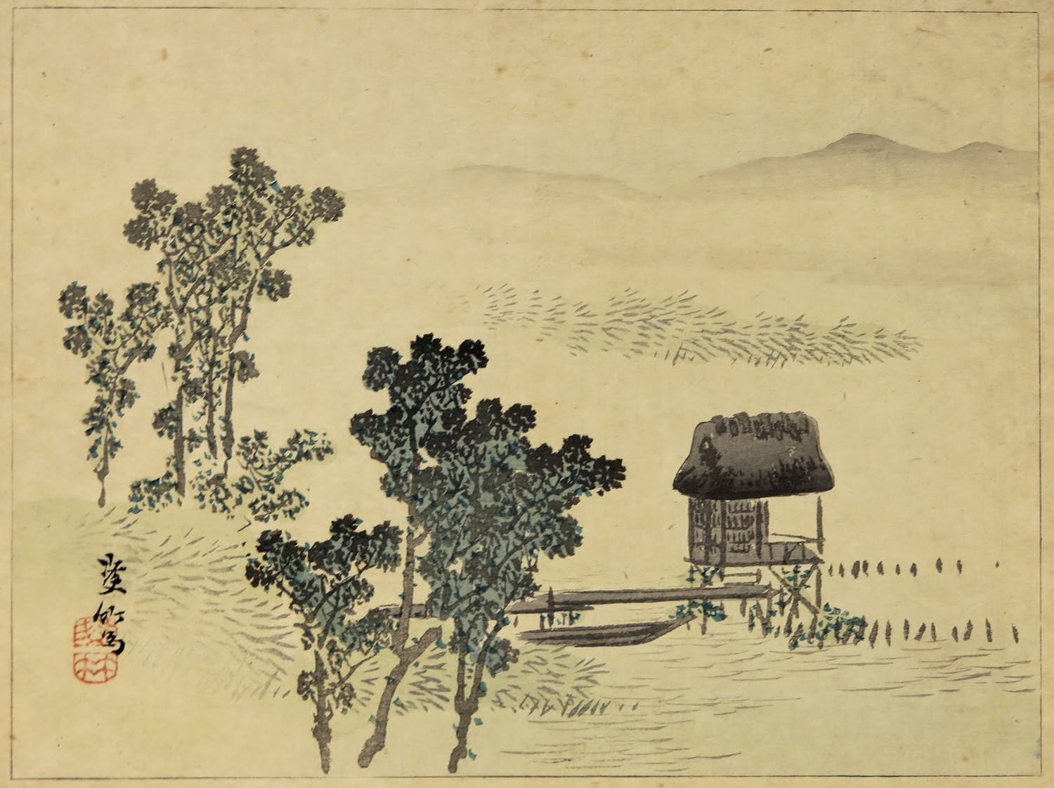 Niet of onleesbaar gesigneerd - Houtdruk, Sato-umi kopen? Bied vanaf 1!