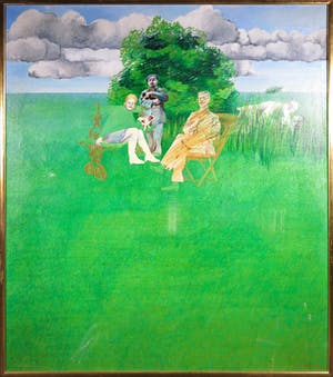 Aat Verhoog - Olieverf op doek, Gazon - Ingelijst (Groot) kopen? Bied vanaf 1!