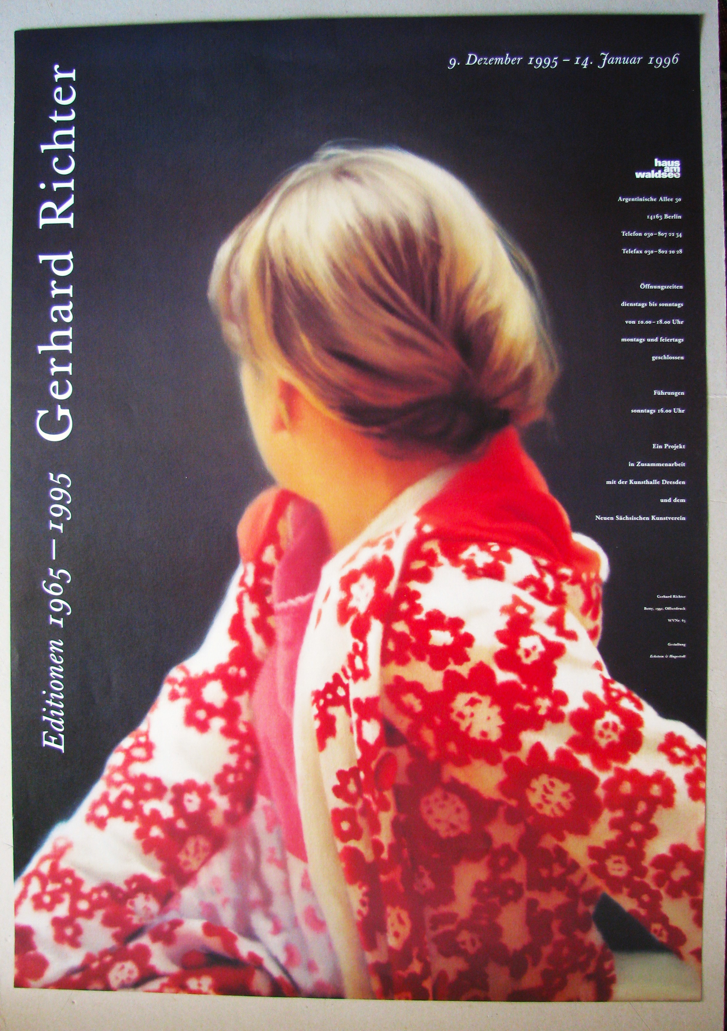 Gerhard Richter - " BETTY " PLAKAT 1996 OFFSET kaufen? Bieten Sie von 200!