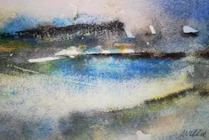 Willie van Haard - Abstract landschap - aquarel kopen? Bied vanaf 30!