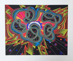 Shinkichi Tajiri - zeldzame knoop - gesigneerde zeefdruk ‘Big Bang’ - oplage 85 ex verkocht voor € 175!