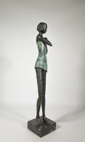 Isabel Ruys-Dudok van Heel - Bronzen beeld met tweekleurig patina, Eerste dans kopen? Bied vanaf 1300!