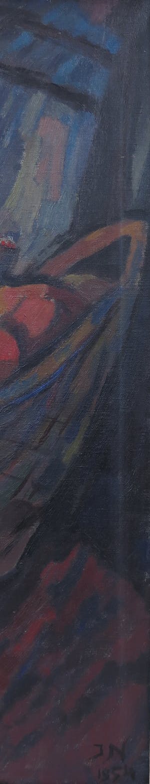 Jean Nies - Olieverf op doek, Boerin met appels - Ingelijst (Groot) kopen? Bied vanaf 1!