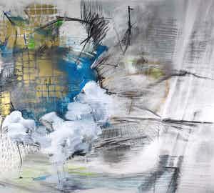 Jo Foulon - Gemengde techniek op papier en dibond, Zonder titel (Zeer Groot) verkocht voor € 80!