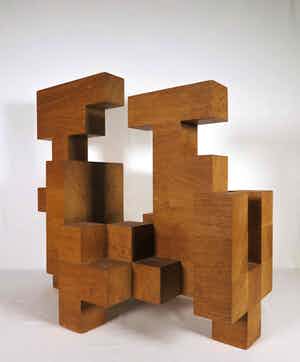 Niet of onleesbaar gesigneerd - Hout, Couple positief/negatief (Groot!) verkocht voor € 1!